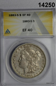 1883 S MORGAN SILVER DOLLAR ANACS CERTIFIED EF40 SCARCE LOOKS BETTER! #14250