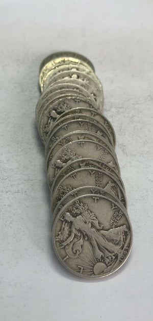 Roll of 20 Mixed Years Walking Liberty Half Dollar 90% Silver Coins