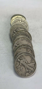 Roll of 20 Mixed Years Walking Liberty Half Dollar 90% Silver Coins