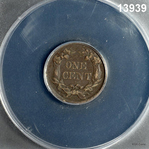 1858 FLYING EAGLE CENT SMALL LETTERS ANACS CERTIFIED VF 35 CORRODED #13939
