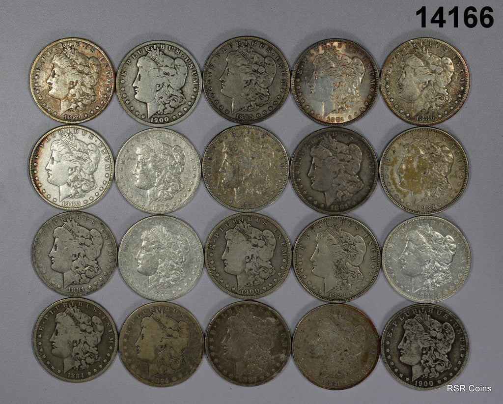 ROLL OF 20 MORGAN SILVER DOLLAR MIXED DATE MOSTLY CULLS #14166