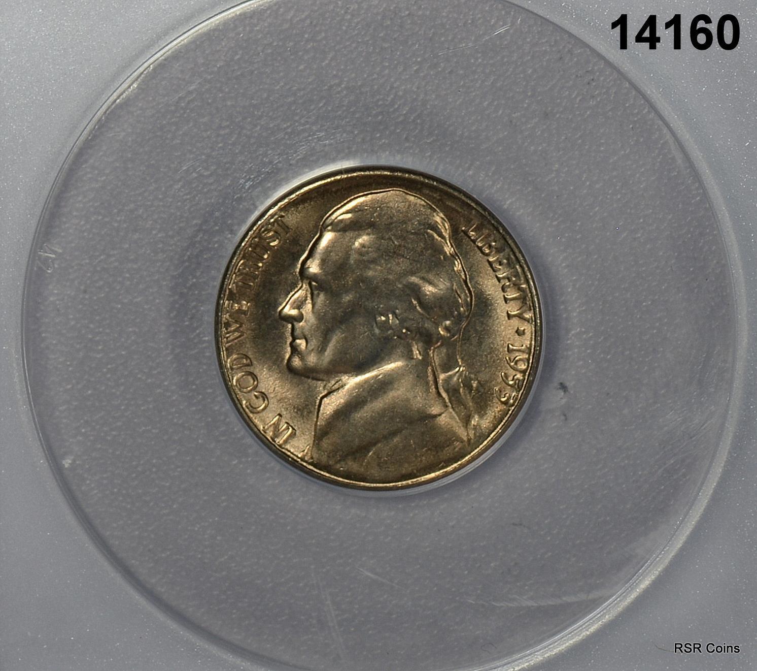 1935 S JEFFERSON NICKEL ANACS CERTIFIED MS66 ORIGINAL GOLDEN COLOR WOW!! #14160