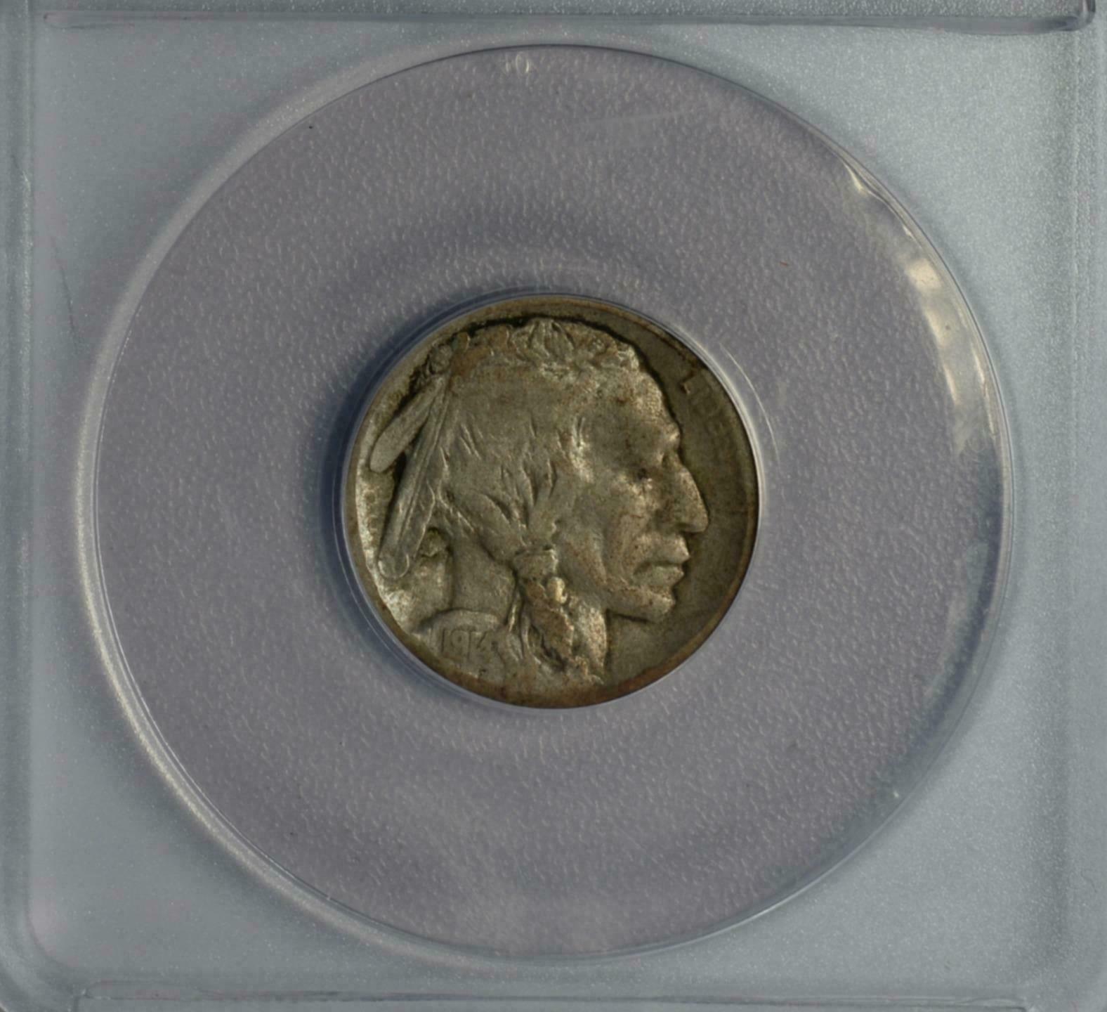 1914 D BUFFALO NICKEL ANACS CERTIFIED FINE 12 KEY DATE! NICE! #9307