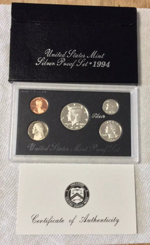 1994 S SILVER Proof Coin Set w/ OGP & COA GEM!!