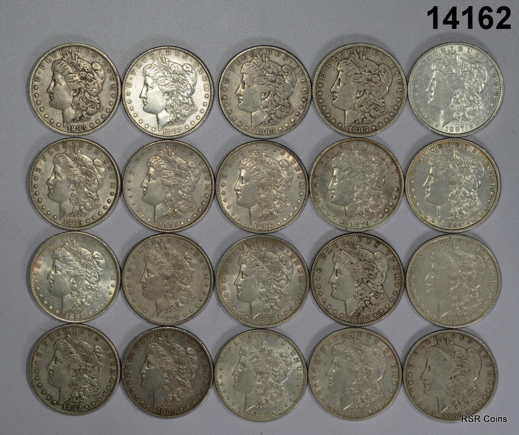 ROLL OF 20 PRE '21 MORGAN SILVER DOLLAR DECENT MIXED DATES! VF-AU 90 %#14162