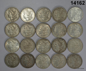 ROLL OF 20 PRE '21 MORGAN SILVER DOLLAR DECENT MIXED DATES! VF-AU 90 %#14162