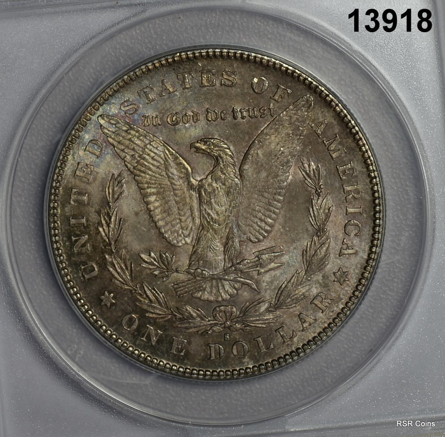 1878 S 1ST YEAR OF ISSUE MORGAN SILVER DOLLAR ANACS CERTIFIED MS63 #13918