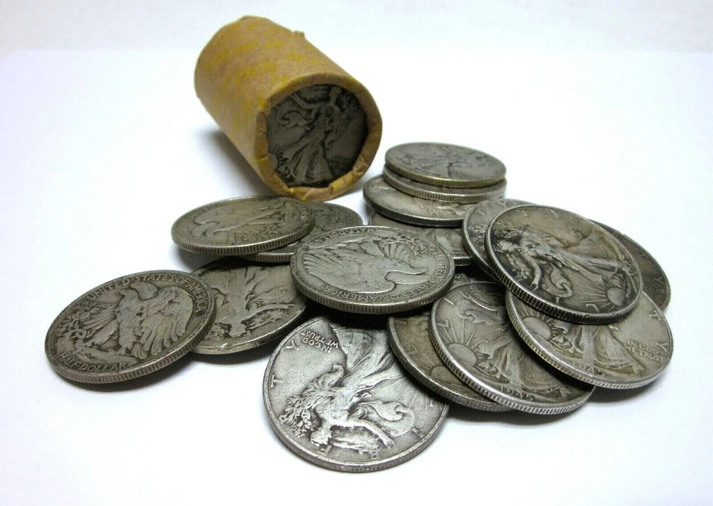 Roll of 20 Circ. 90% Silver Walking Liberty Half Dollars - UNSEARCHED !