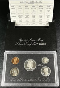 1993-S 90% Silver Proof Set United States Mint Original Government Box COA GEM!