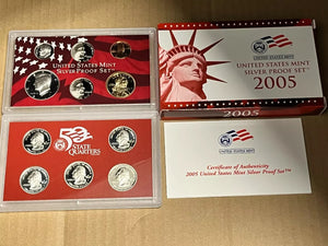 2005 SILVER PROOF SET ~ 11 Coins ~ United States S Mint Complete w/ Box&COA GEM!