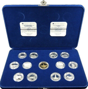 1992 Canada 125th Commemorative 13 Coin Silver 25 Cents $1 Proof Set w Case 925