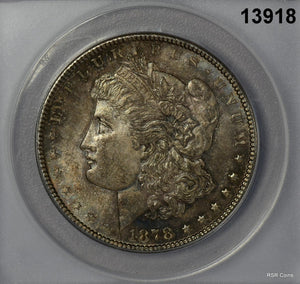 1878 S 1ST YEAR OF ISSUE MORGAN SILVER DOLLAR ANACS CERTIFIED MS63 #13918