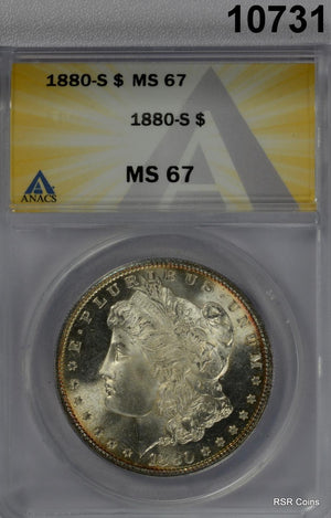 1880 S MORGAN SILVER DOLLAR ANACS CERTIFIED MS67 ABSOLUTE GEM! #10731