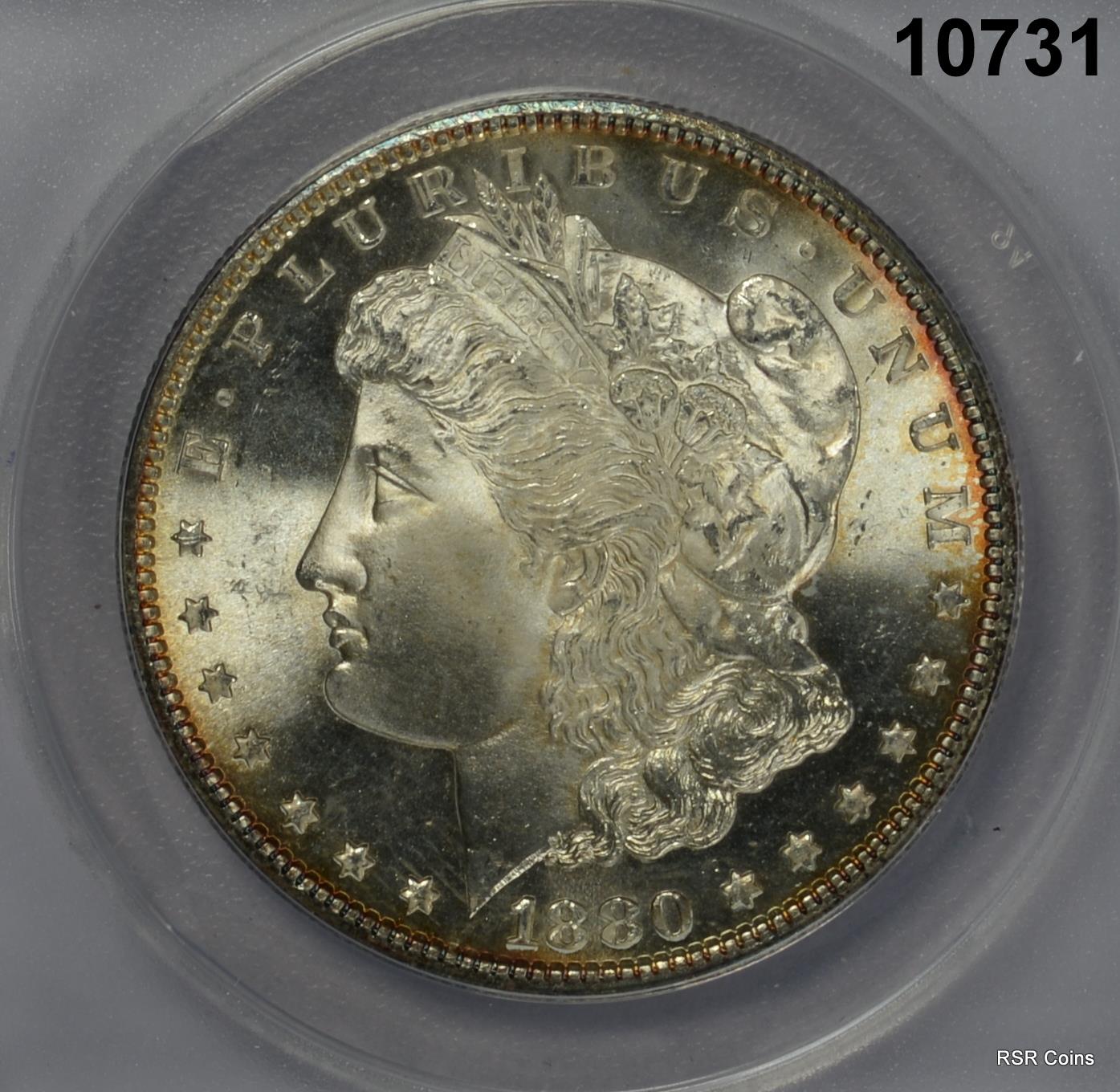 1880 S MORGAN SILVER DOLLAR ANACS CERTIFIED MS67 ABSOLUTE GEM! #10731