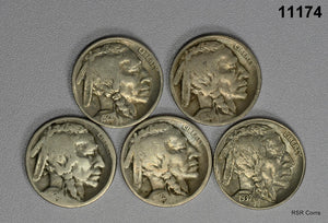 BUFFALO NICKEL 5 COIN LOT: 1923S, 1924, 1937, 1921, 1924S #11174