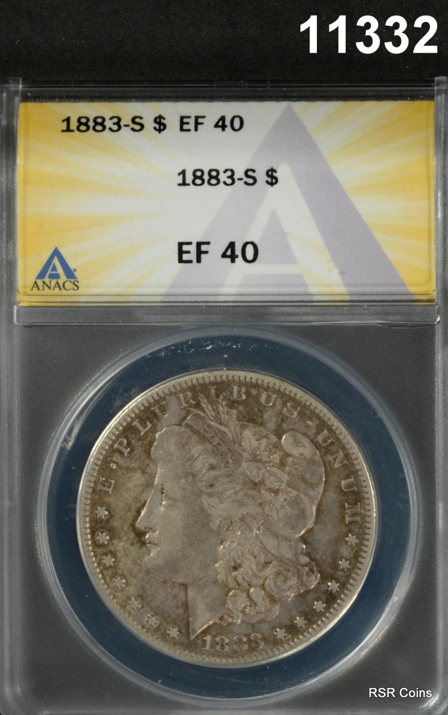 1883 S MORGAN SILVER DOLLAR ANACS CERTIFIED EF40 NICE KEY DATE! #11332