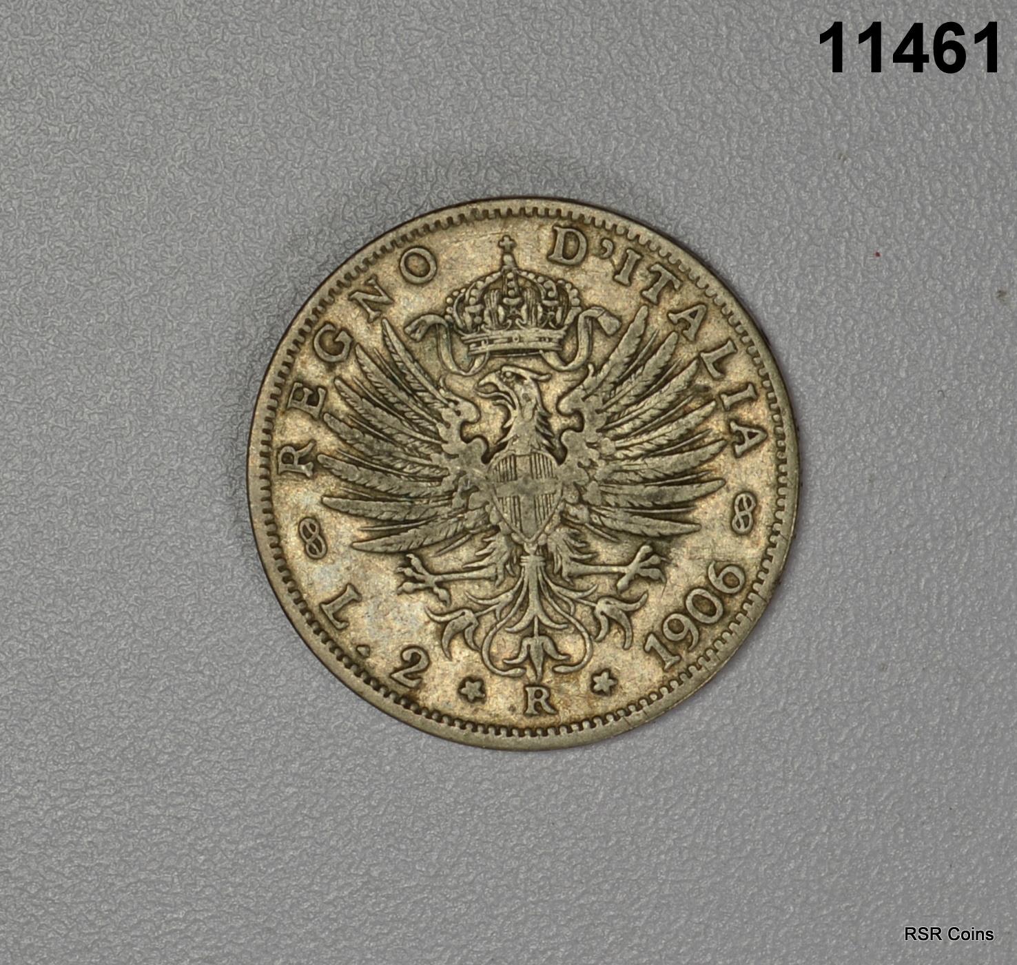 1906 R ITALY  2 LIRA VF #11461