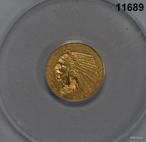 1915 $2.50 INDIAN GOLD ANACS CERTIFIED AU58 NICE! #11689