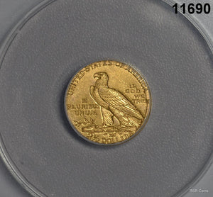 1911 $2.50 INDIAN GOLD ANACS CERTIFIED AU58 NICE! #11690