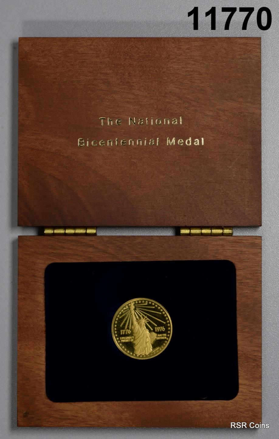 1976 GOLD US MINT 12.85 GRAMS PROOF NATIONAL BICENTENNIAL MEDAL IN BOX #11770