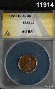 1923 LINCOLN CENT ANACS CERTIFIED AU55 LOOKS BETTER! #11914