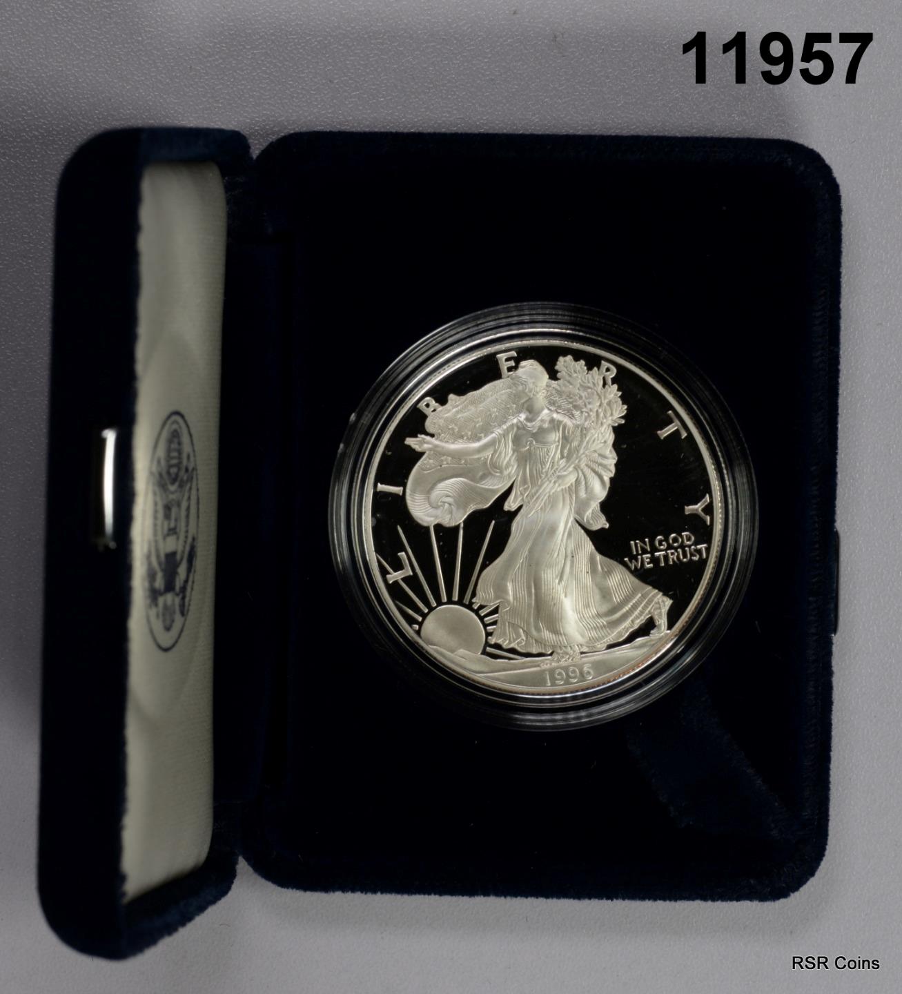 1996 PROOF GEM SILVER EAGLE MINT BOX & COA! #11957