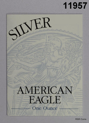 1996 PROOF GEM SILVER EAGLE MINT BOX & COA! #11957