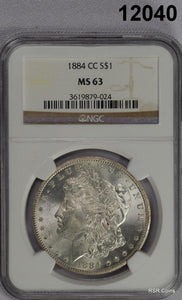 1884 CC MORGAN SILVER DOLLAR NGC CERTIFIED MS63 LOOK BETTER! #12040