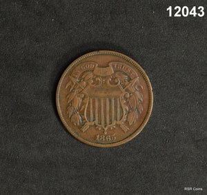 1865 TWO CENT PIECE XF! #12043