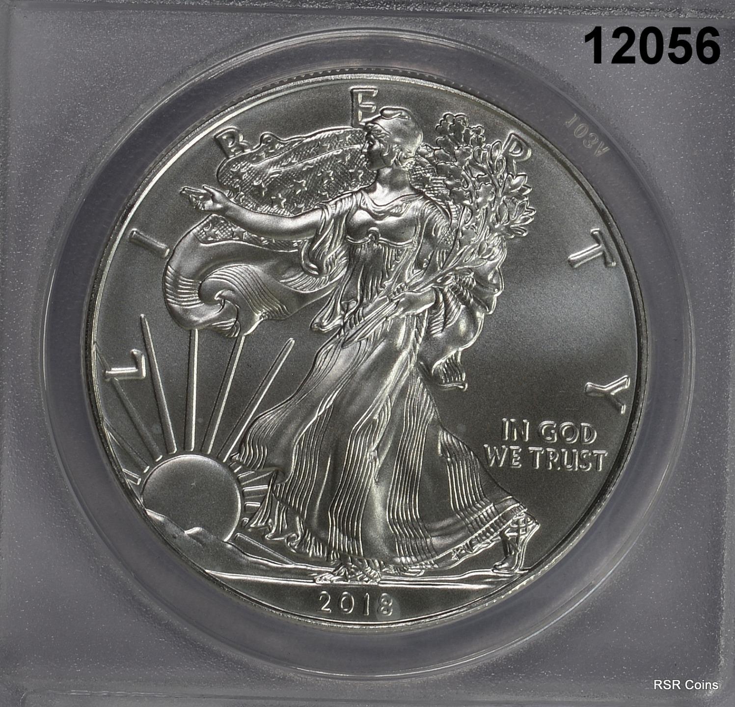 2018  2 COIN SILVER EAGLE SET 1ST STRIKE ANACS CERTIFIED MS70 & PR70 DCAM #12056