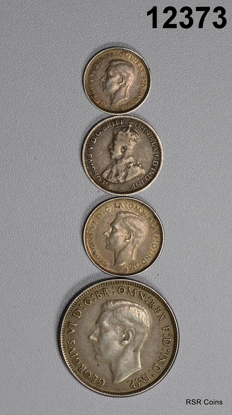 AUSTRALIA 1943: FLORIN, SIX PENCE & THREE PENCE 1928: SIX PENCE COIN SET #12372