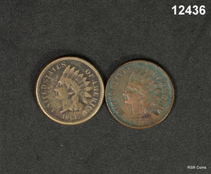 2 COIN INDIAN HEAD CENT LOT: 1861 G, 1878 FINE DETAILS - BOTH CORROSION #12436