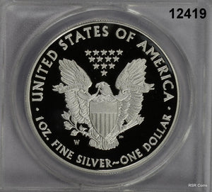 2013 W SILVER EAGLE ANACS CERTIFIED PR70 DCAM FIRST STRIKE PERFECT! #12419