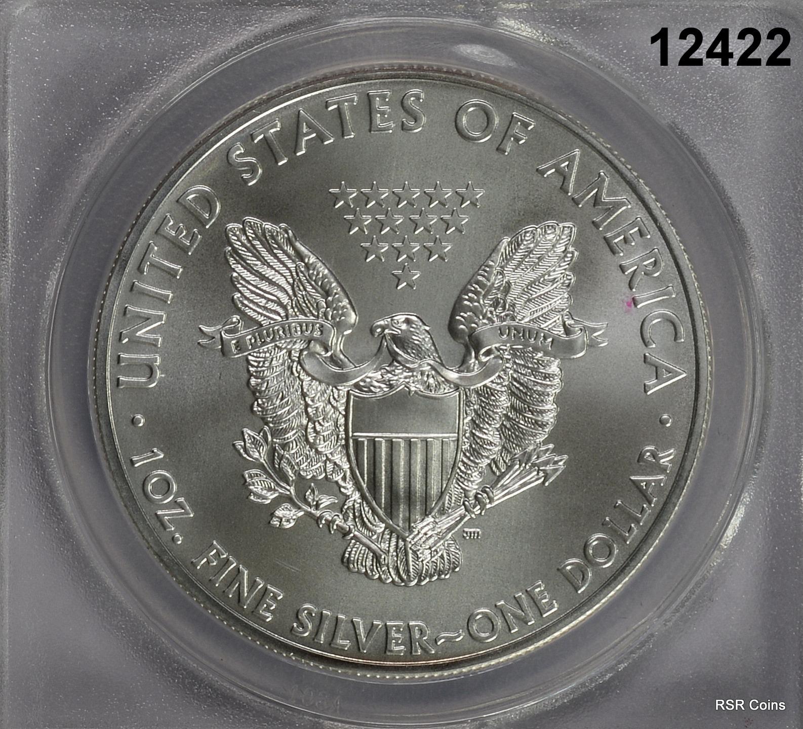 2015 P SILVER EAGLE STRUCK AT THE PHILIDELPHIA MINT ANACS CERTIFIED MS69 #12422
