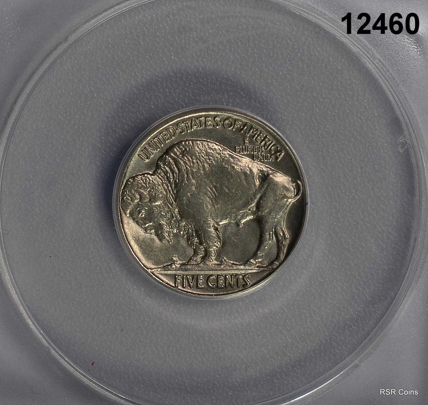 1937 BUFFALO NICKEL ANACS CERTIFIED AU58 SCRATCHED SMALL REVERSE SCRATCHES#12460