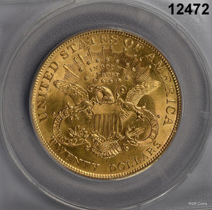 1904 $20 GOLD DOUBLE EAGLE LIBERTY ANACS CERTIFIED AU58 CLEANED NICE #12472