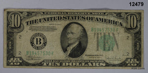 1934 C $10 GREEN SEAL NEW YORK FINE! #12479