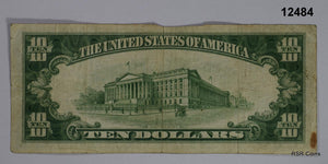 1934 A $10 GREEN SEAL BOSTON FINE! #12484