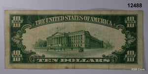 1934 A $10 GREEN SEAL BOSTON VF+ CRISP! #12487