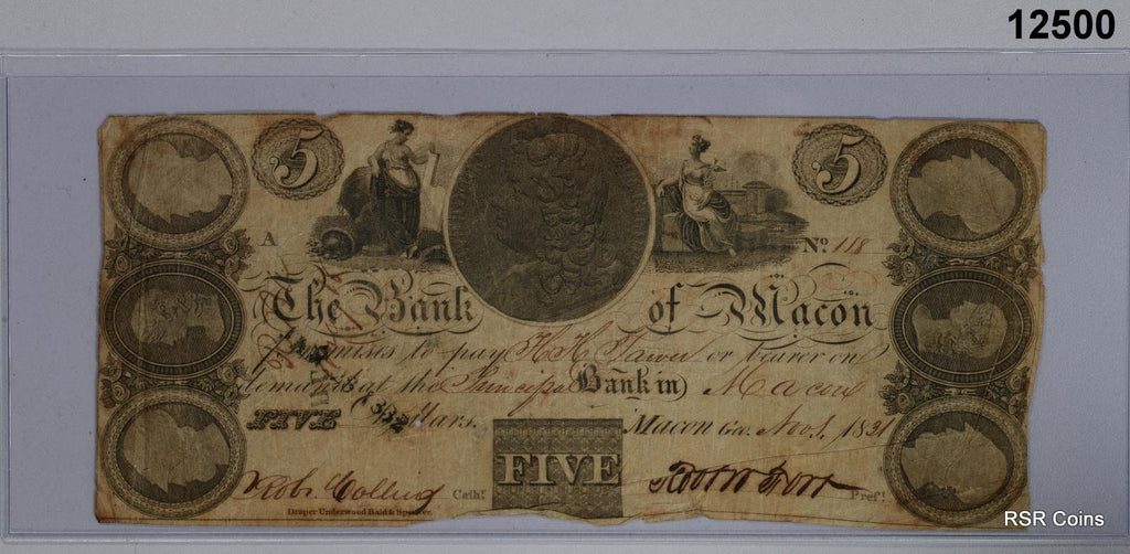 1831 THE BANK OF MACON, GA NOTE! #12500