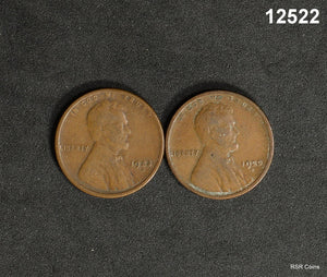 2 COIN LINCOLN CENT LOT: 1920 D FINE, 1923 S VG #12522