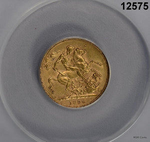 1896 GREAT BRITAIN GOLD SOVEREIGN ANACS CERTIFIED AU53! #12575