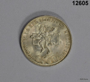 1968 MEXICO CITY OLYMPIC COIN 25 PESOS 721 SILVER CHOICE BU #12605