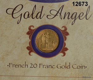 1877 A FRANCE 20 FRANC GOLD COIN 1867 AGW LUCKY GOLD ANGEL IN BOOK #12673