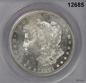 1881 S MORGAN SILVER DOLLAR ANACS CERTIFIED MS62 FLASHY LOOKS SEMI PL! #12685