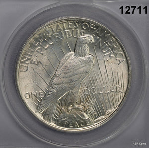 1922 PEACE SILVER DOLLAR ANACS CERTIFIED MS63 FLASHY FULLY STRUCK! #12711