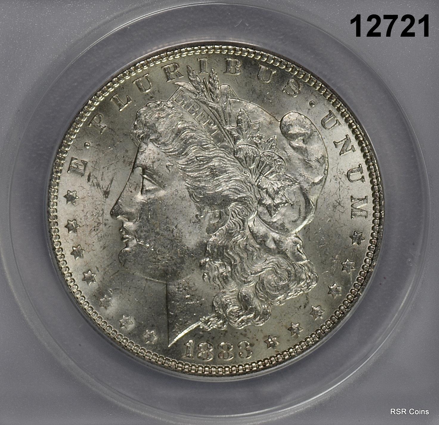 1883 MORGAN SILVER DOLLAR ANACS CERTIFIED MS61 #12721