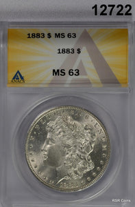 1883 MORGAN SILVER DOLLAR ANACS CERTIFIED MS63 #12722