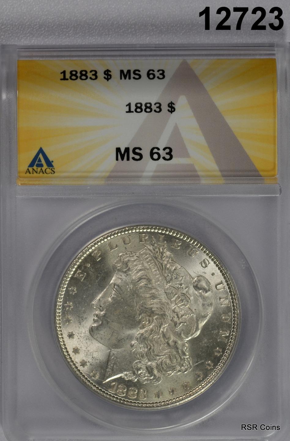 1883 MORGAN SILVER DOLLAR ANACS CERTIFIED MS63 NICE! #12723