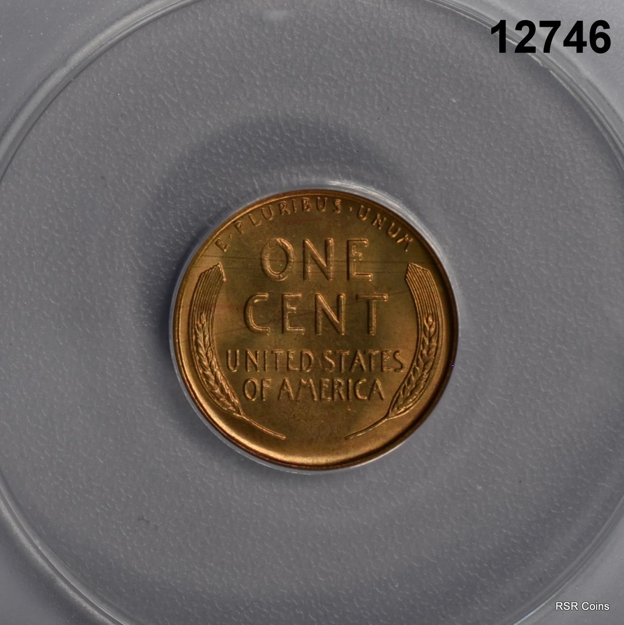 1940 S LINCOLN CENT ANACS CERTIFIED MS64 RD NICE! #12746